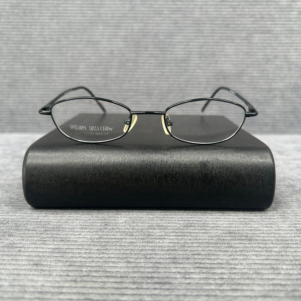 Calliope Collection Uma Black Oval Metal Y2k Eyeglass Frames 48-20-135